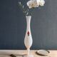 Vintage Italian White Nude Pink Opaline Soliflore Vase