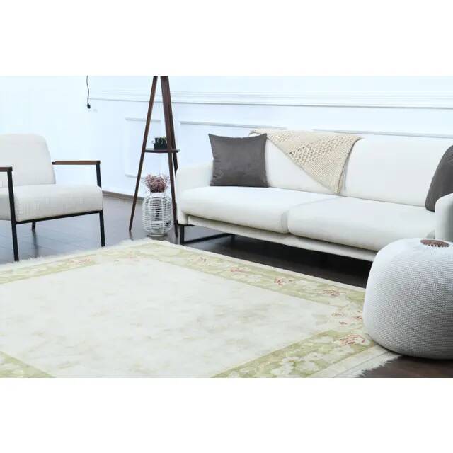 Vintage Turkish Oushak Handmade Wool Cotton Tan Area Rug 235x240