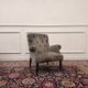 Set of Chesterfield armchairs velvet pattern grey