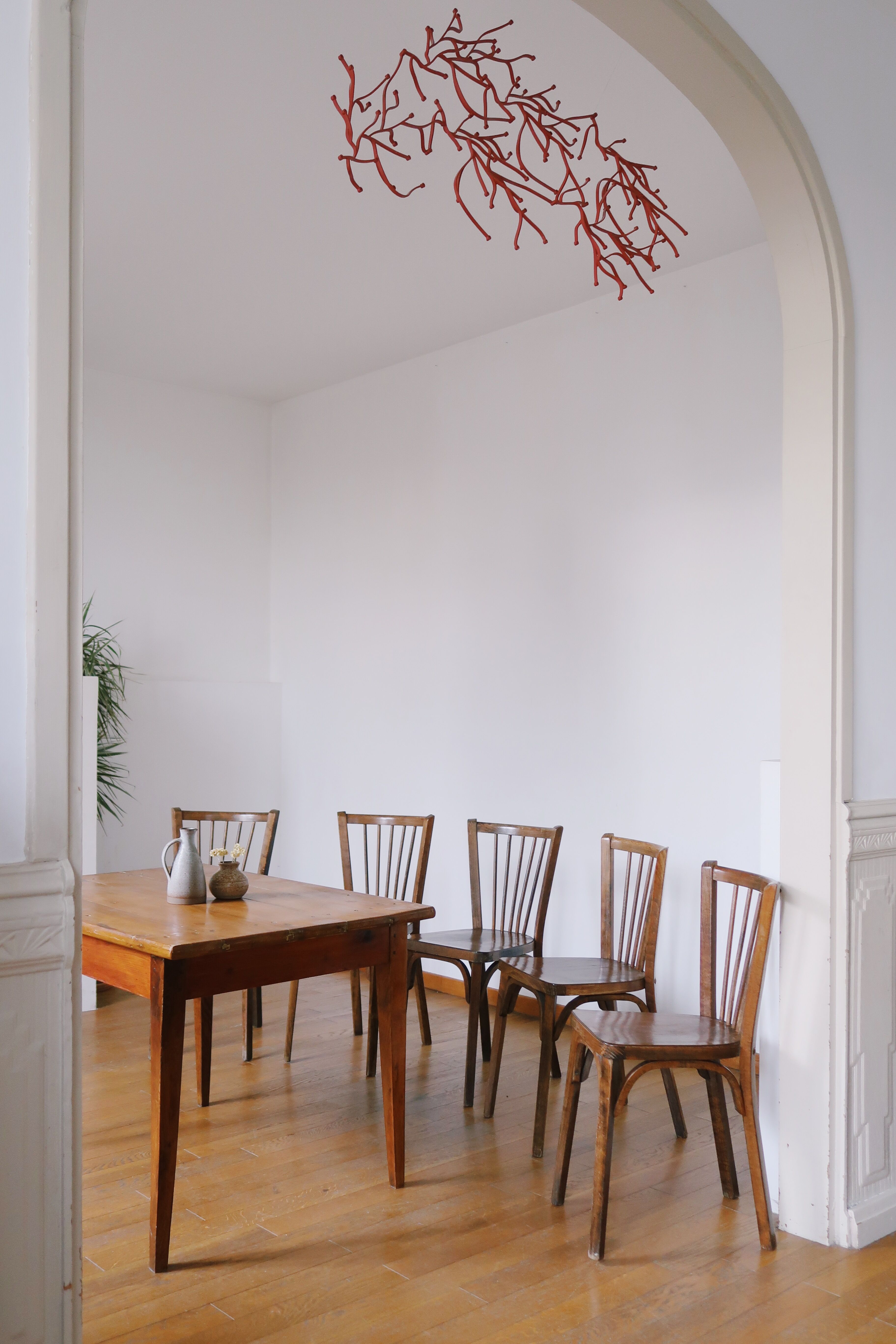 Lot de 5 chaises bistrot baumann vintage