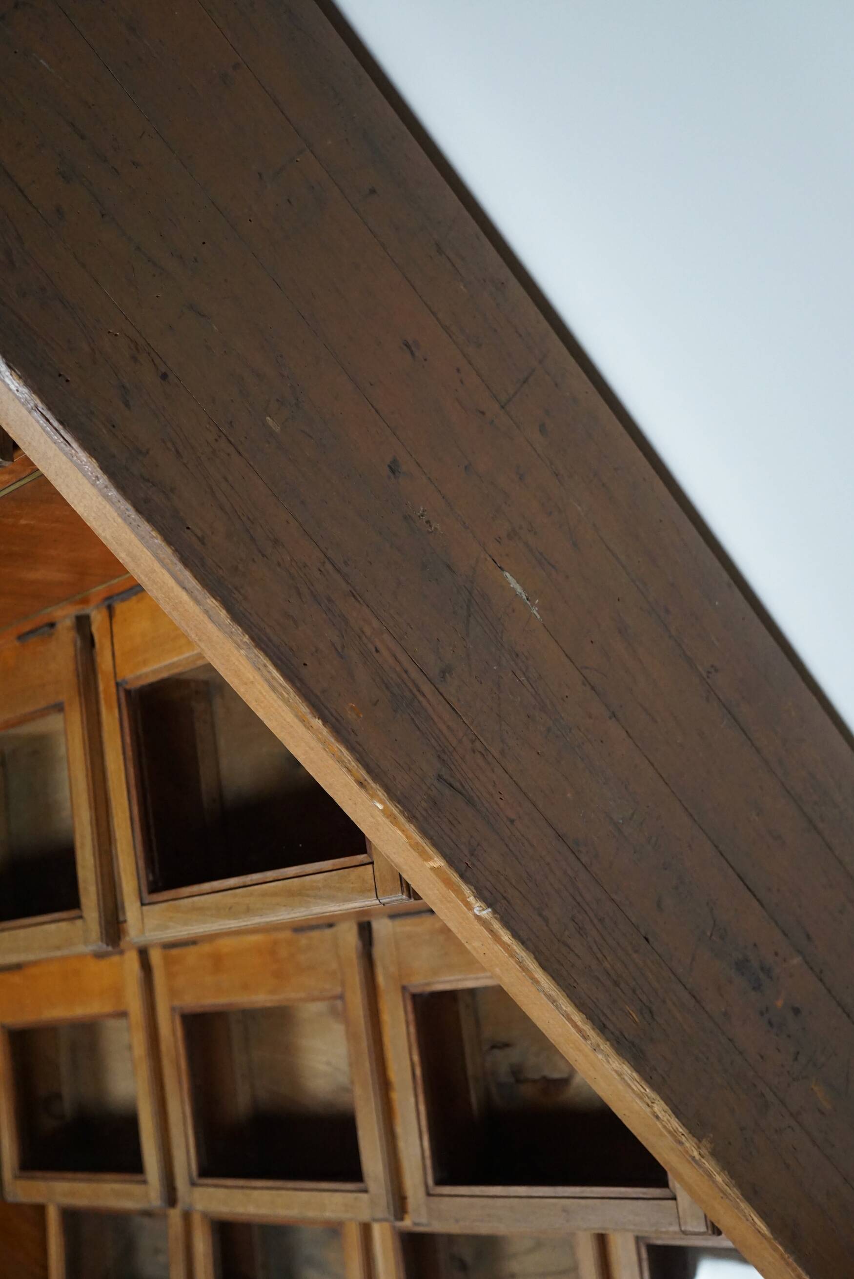 Large Dutch Beech Haberdashery Shop Cabinet, 1920s/30s