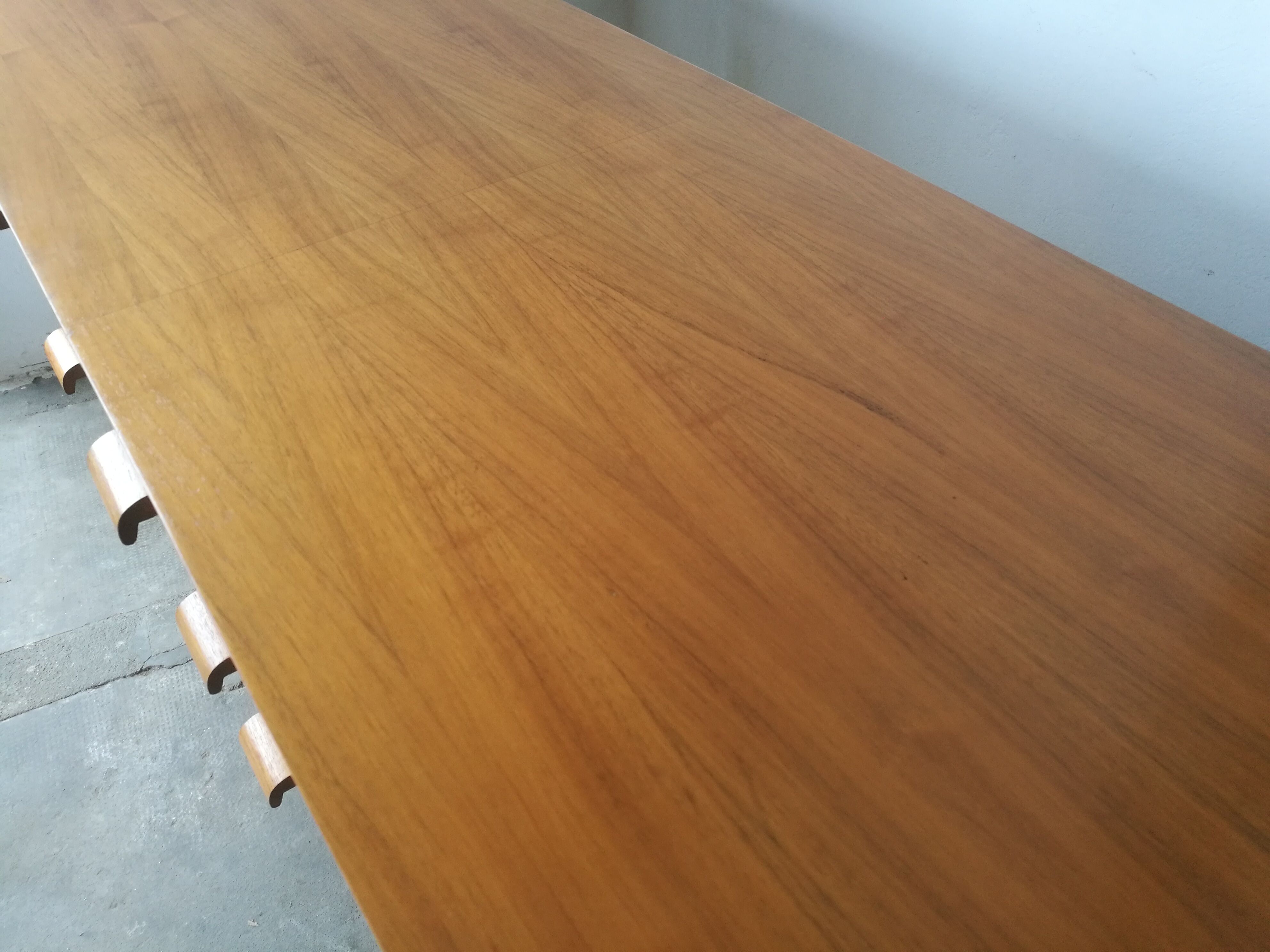 Large vintage row in blond wood