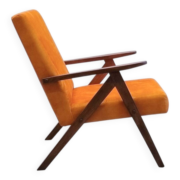 1960 Mid Century Easy Chair Model B 310 Var in Golden Velvet