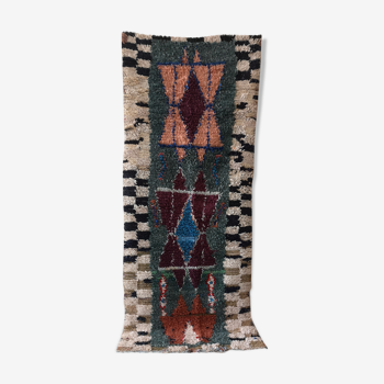 Berber wool and cotton carpet 197x85