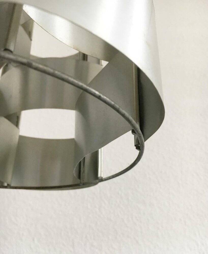 French aluminium sculptural pendant from the mid-century by Max Sauze, 1960s.