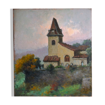 Hippolyte Léty, La vieille église de Beauvoir-de-Marc, Isère (vers 1935)