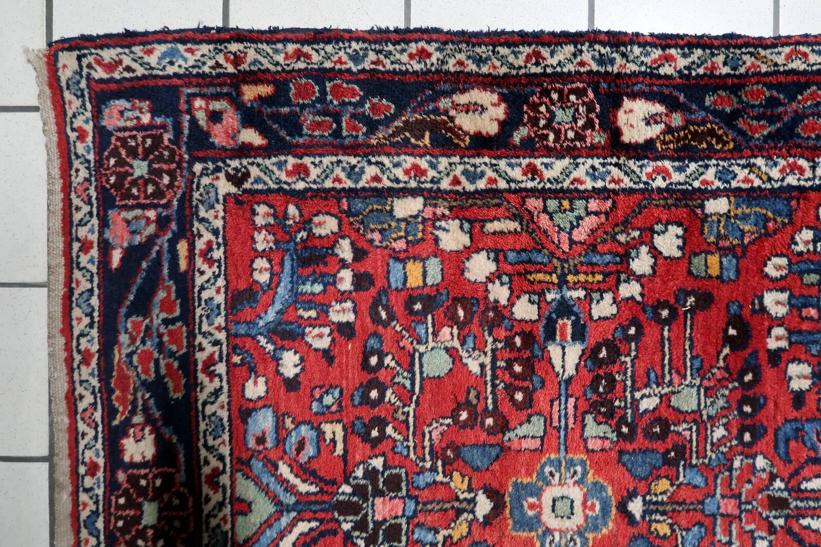 Couloir persan antique Hamadan fait main 3,5' x 9,9' années 1920 - 1C1211