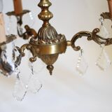 French vintage 3 arm crystal chandelier