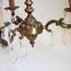 French vintage 3 arm crystal chandelier