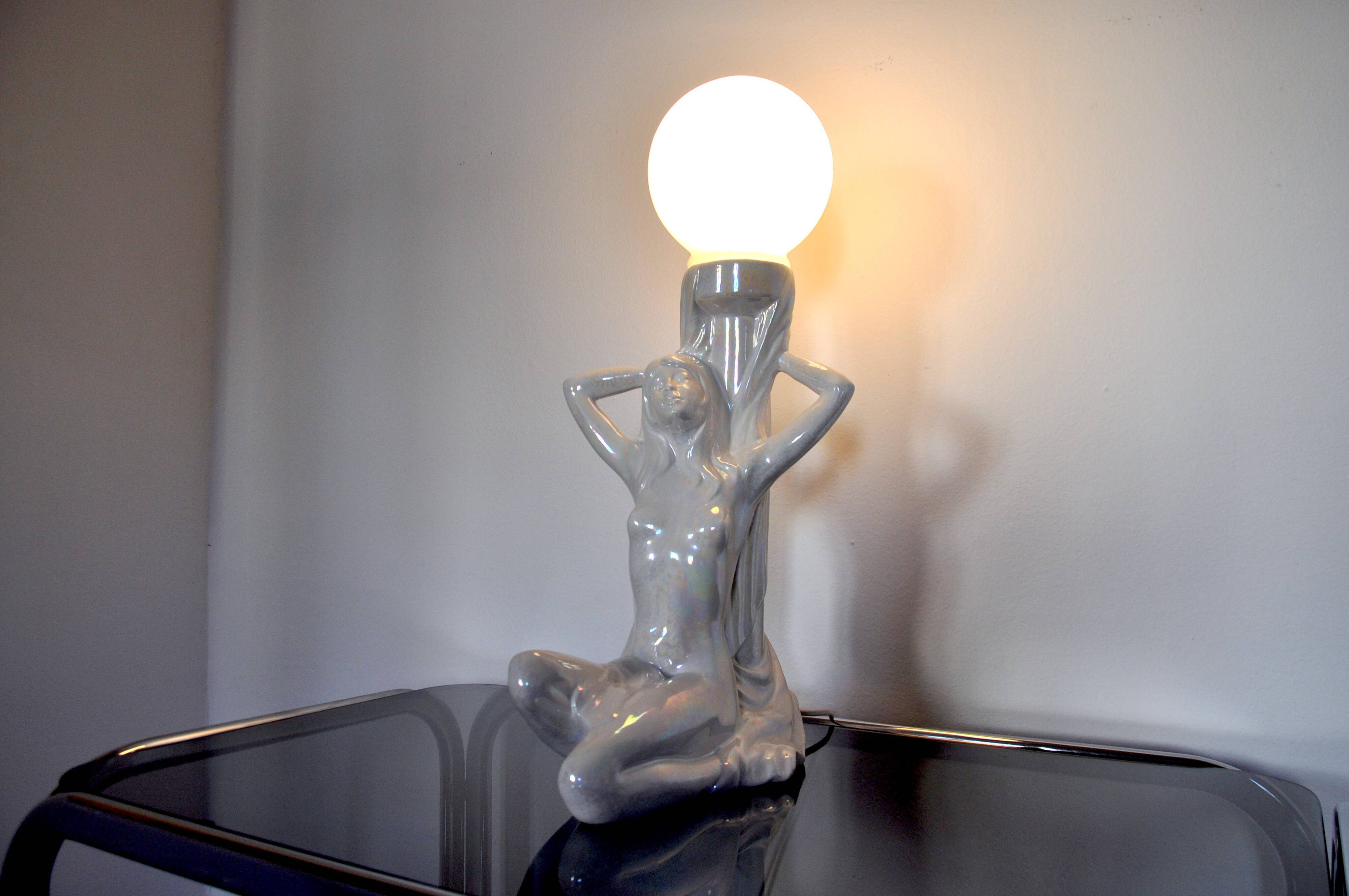 Lampe "Femme nue" céramique 1970