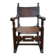 Fauteuil de bureau en chêne et cuir