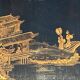 Neoclassical Brass Coffee Table with Lacquered Top Representing