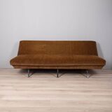 Vintage 60s convertible sofa in two-tone fabric italian design