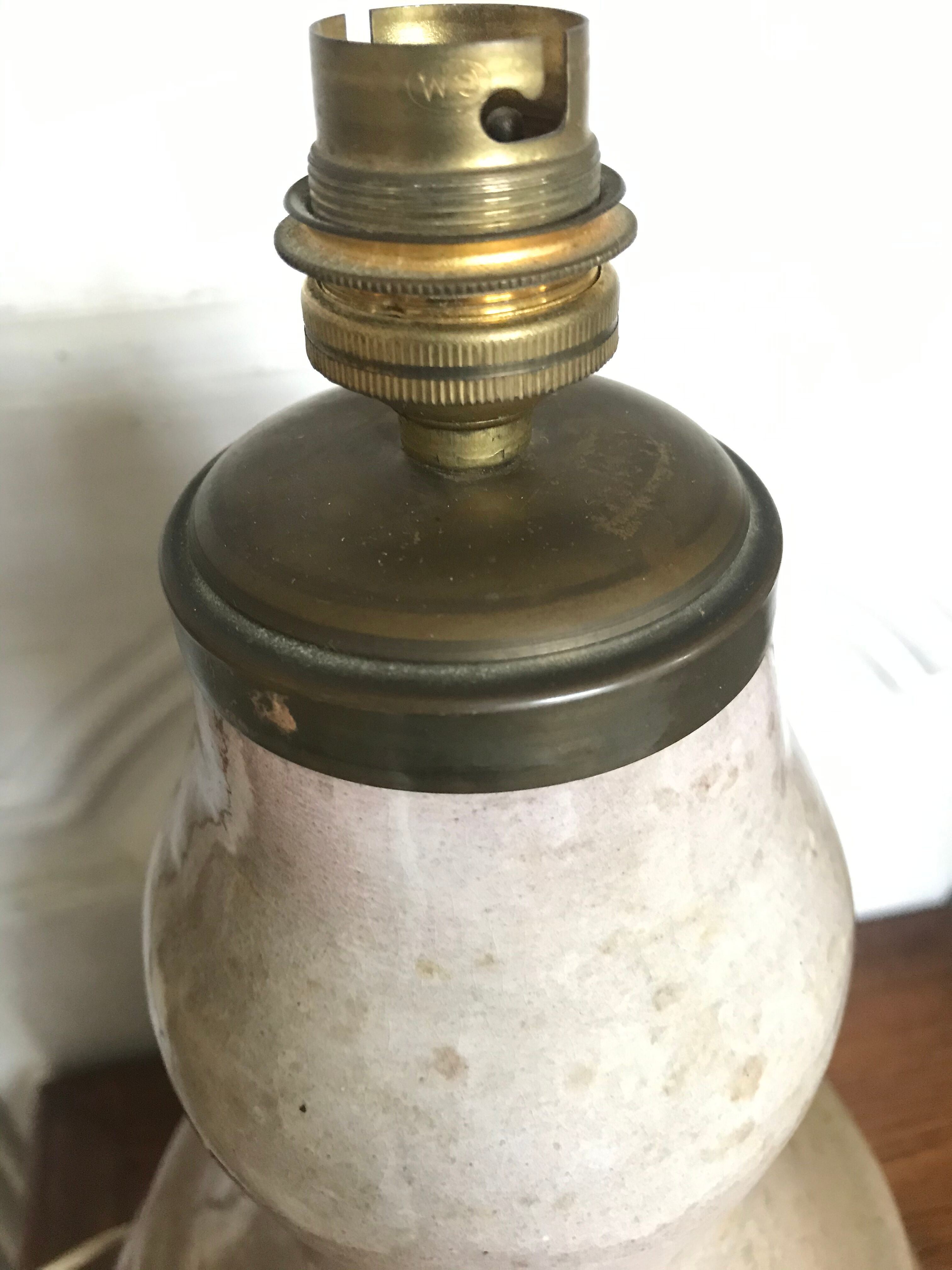 Vintage enamelled ceramic lamp base