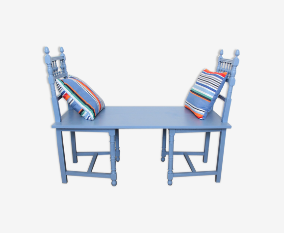 Banc-chaises d'extérieur et 2 coussins