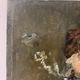 Old painting, portrait of a man with a pipe, signed and dated 57