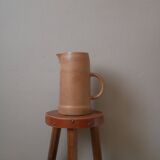 Pitcher vase with handle vintage sandstone pottery handmade ceramic artisanal Scandinavian country decoration