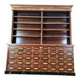 Grand cabinet d’apothicaire en acajou ancien, armoire de pharmacie Art Déco, bibliothèque