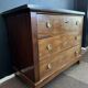 Empire style chest of drawers with 3 drawers and marble top - solid mahogany