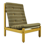 🟡 Vintage oak lounge chair with wool upholstery / Denmark 1960s