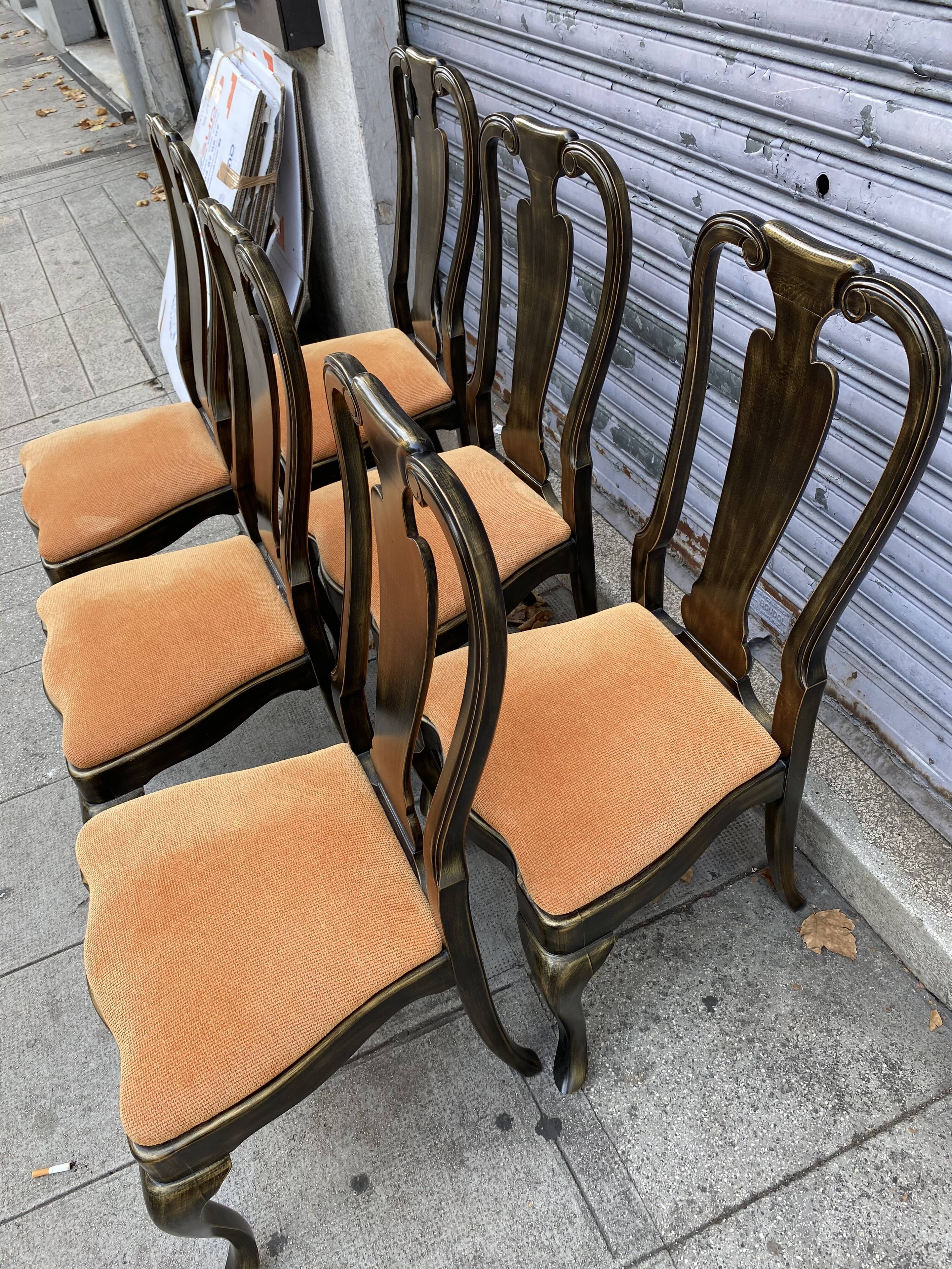 Set of 6 chairs in lasca