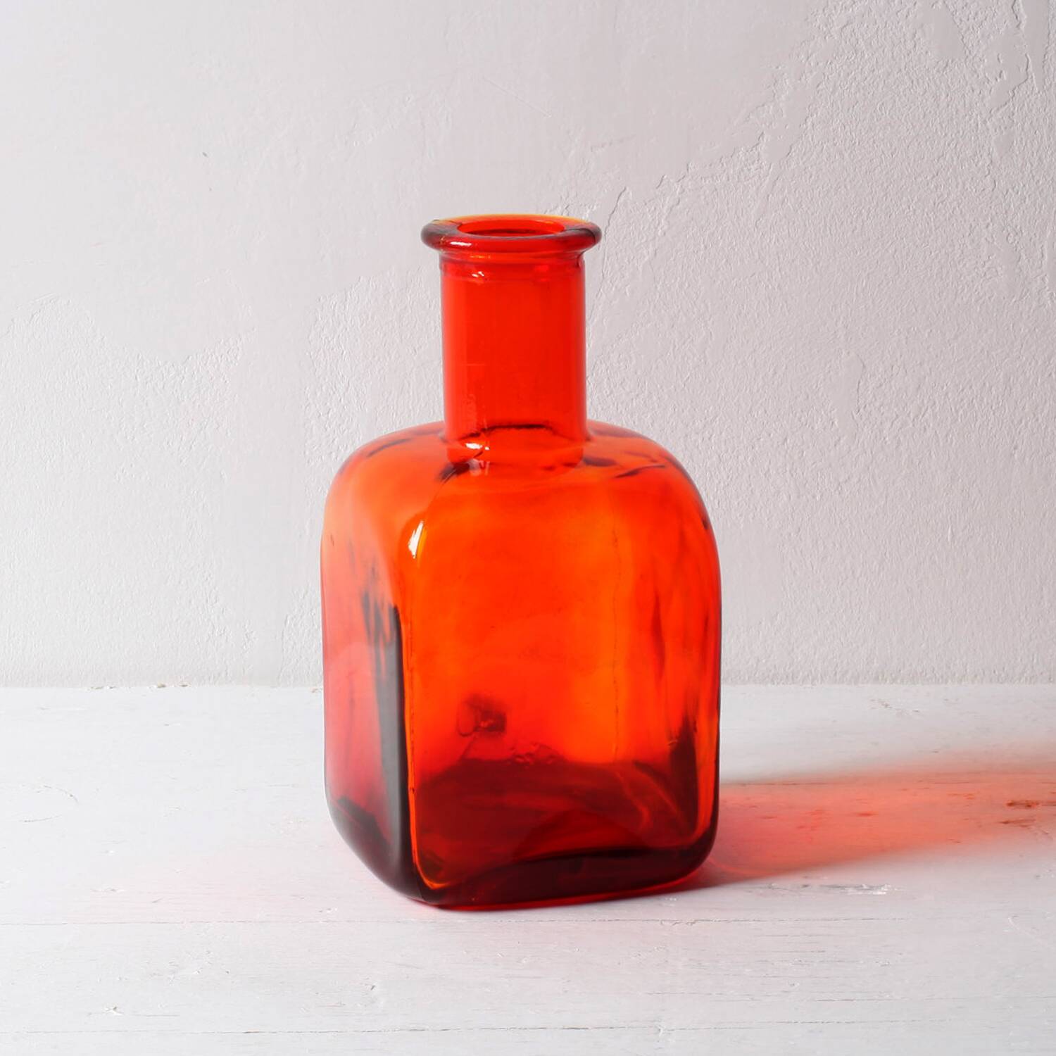 Rare Mid-century Red Glass Flack, Bottle, Decanter / Sweden / 1950s
