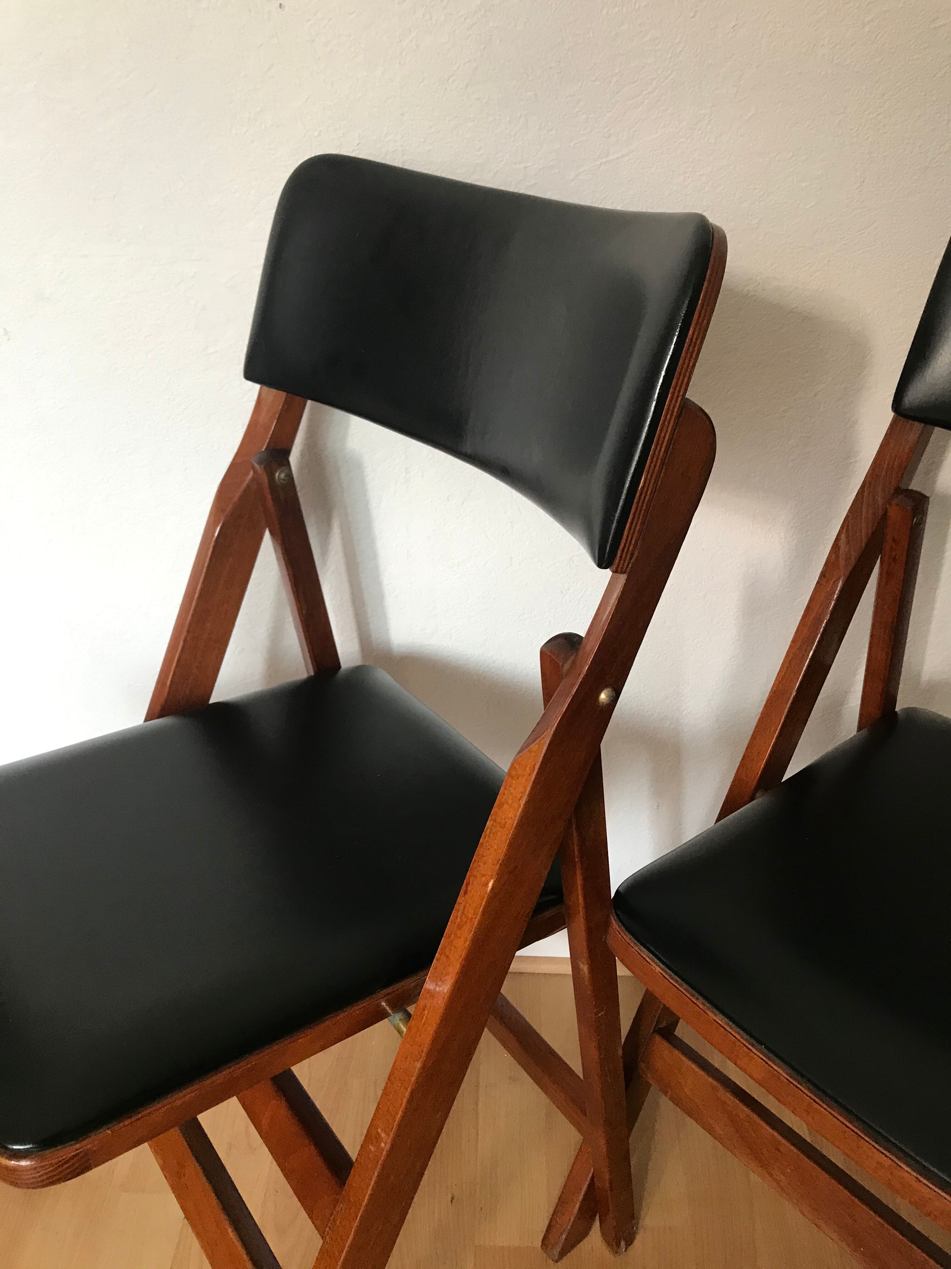 Pair of folding Scandinavian chairs