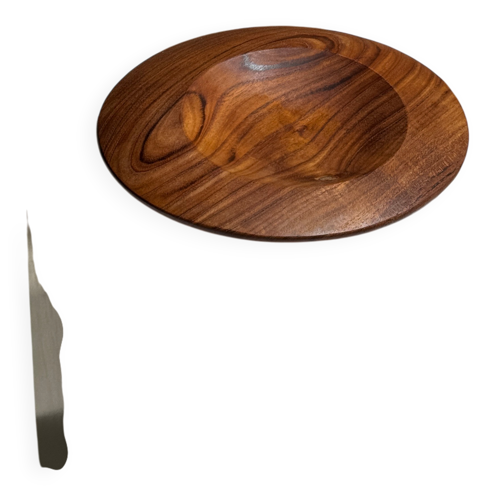 Small circular teak monoxyle pocket tray D25 H7