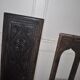 Lot de 2 panneaux sculptés en bois marron, Hongrie rurale, années 40, motifs géométriques