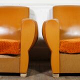 Pair of club chairs in skai 1960