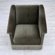 Fauteuil danois des années 1970, velours vert d'origine, bois de hêtre.