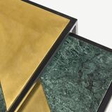 Tables basses made.com gigognes laiton et marbre vert