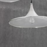 1970s Pair of Guzzini "Trumpet" Pendant Lamps by Meblo , Italy