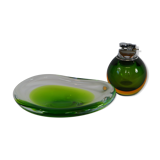 Cendrier et briquet en verre de Murano
