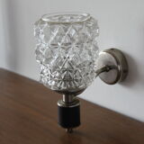 Glass and chrome sconce 1970s