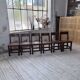 Set of 4 Savoyard pine folk art chairs from the 1950s.