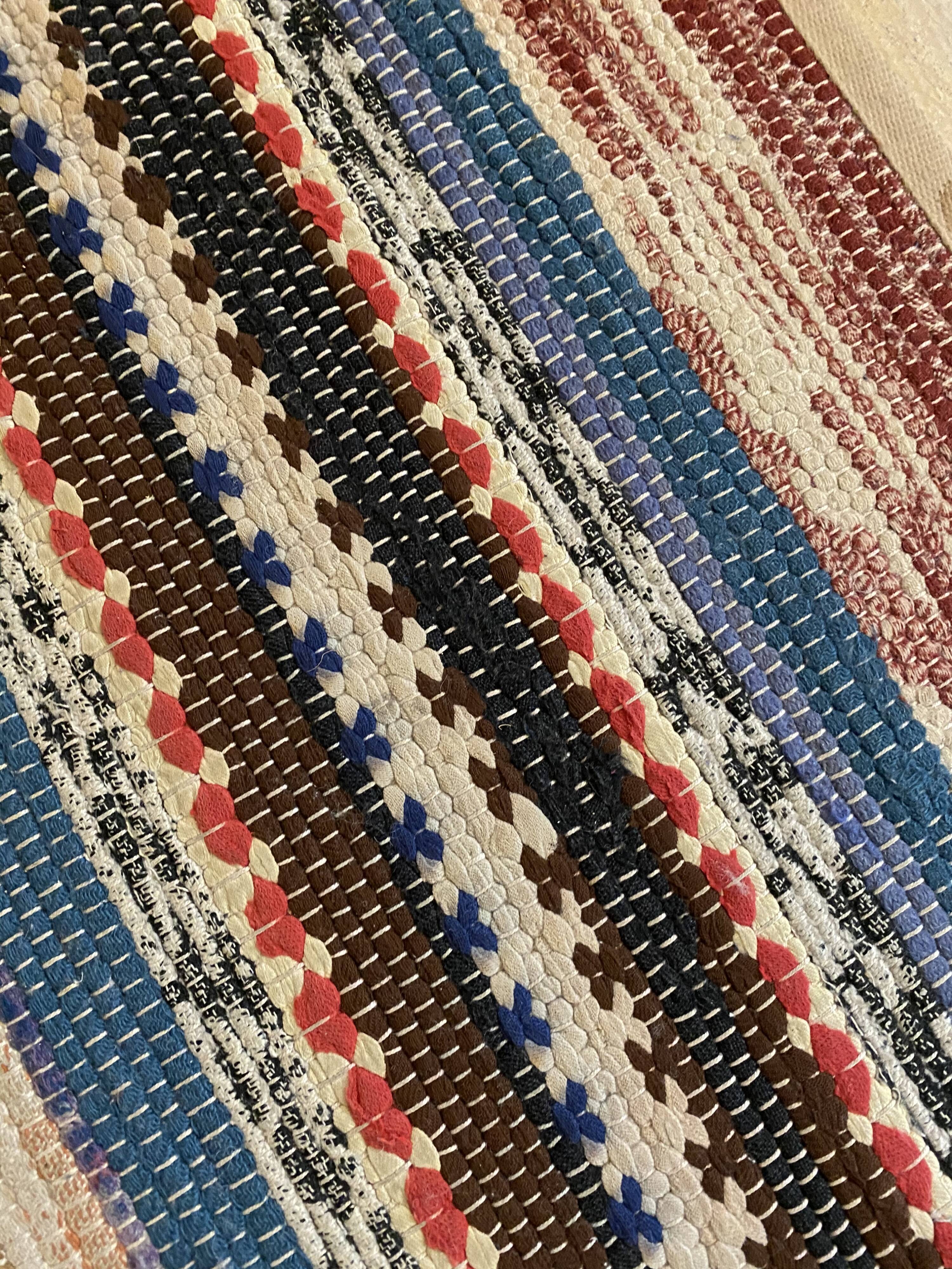 Pair of vintage scandinavian carpet 1960's wool weaves hand  74x142cm