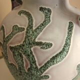 Large vase in glazed ceramic and "fat lava", signed Bruno Dose, design from the 50s/60s