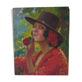 Woman portrait oil on canvas 1935