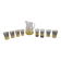 Old pitcher with its 8 yellow granite glasses with gold edging vintage 50's