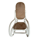Curved white wooden rocking chair, 1970s