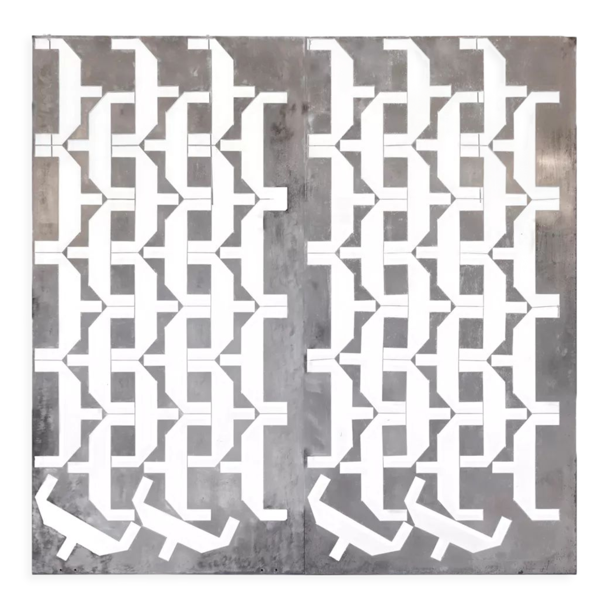 Pair of cast aluminum panels, 1970s