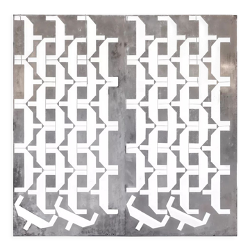 Paire de panneaux en fonte d’aluminium, années 1970