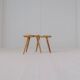 Pair of sculptural mid-century stools in pine by Norsk Husflid 1960s Norway