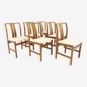 Set de 6 chaises scandinave en noyer, Suède, 1960