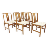 Set of 6 Scandinavian walnut chairs, Sweden, 1960