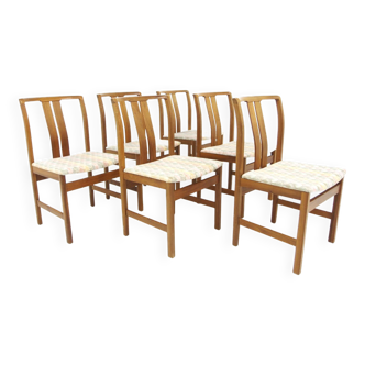 Set de 6 chaises scandinave en noyer, Suède, 1960