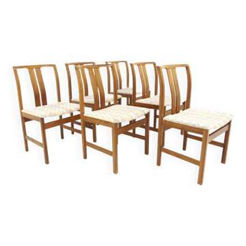 Set of 6 Scandinavian walnut chairs, Sweden, 1960