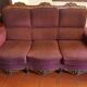 Burgundy velvet canapé bed in Louis XV Regency style.