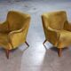 Pair of chairs 50s 60s Design original Italian gold